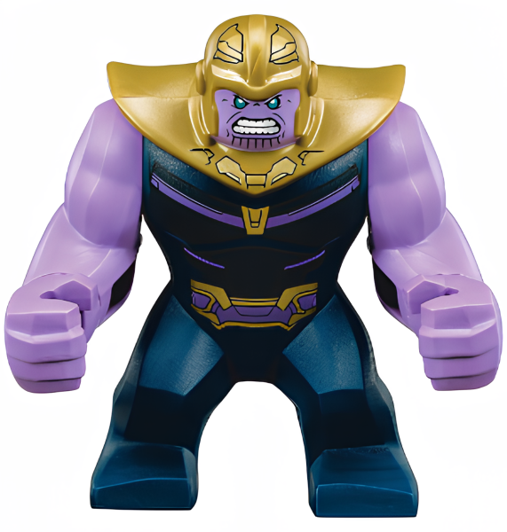 Минифигурка Lego Thanos - Large Figure, Medium Lavender Arms Plain, Dark Blue Outfit, Pearl Gold Helmet sh504 U